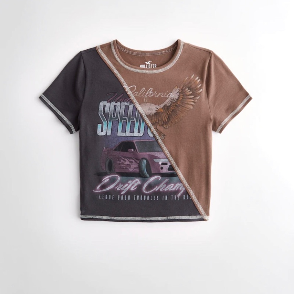 ISOO*** Hollister seamed graphic tee